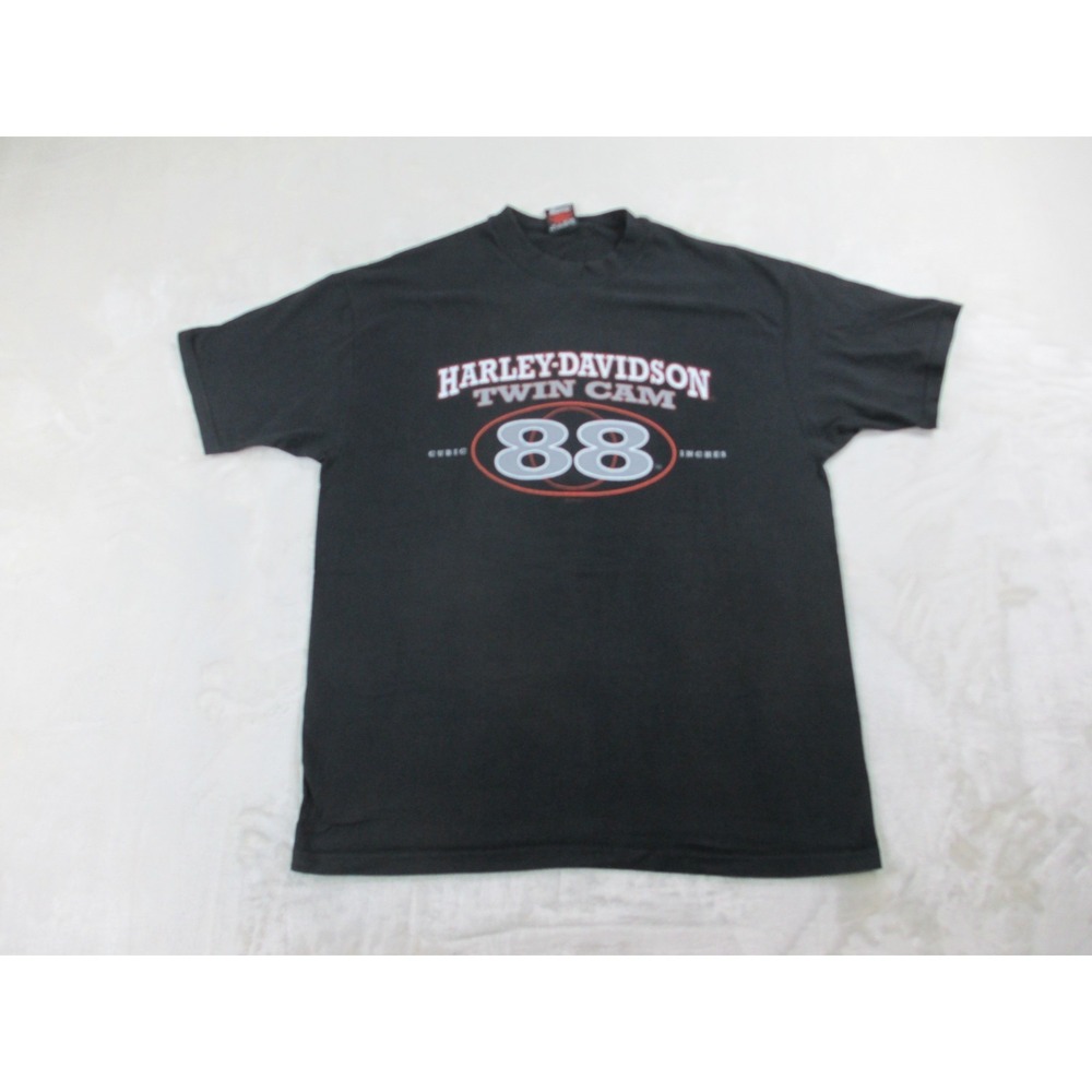 VINTAGE Harley Davidson Shirt Mens Extra Large Black Twin Cam Woodstock 90s